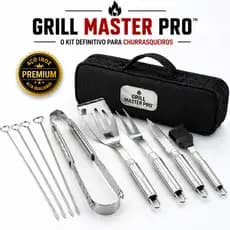 Conjunto Churrasco Inox 9 Peças Grill Master Pro™ com Bolsa – Praticidade e Qualidade Profissional