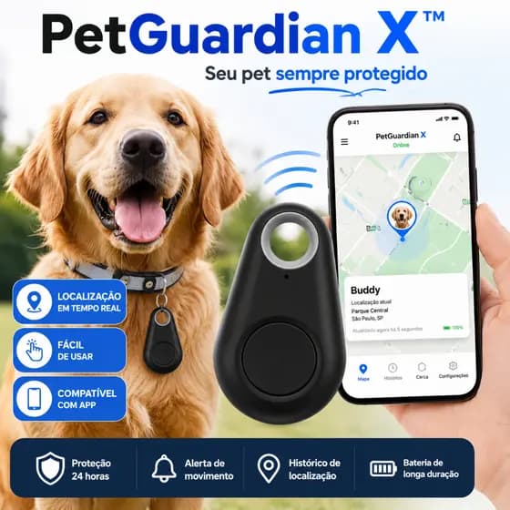 PetGuardian X™ Rastreador para Pets | Chaveiro Rastreador Localizador GPS - (Cores diversas)