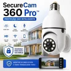 Câmera Lâmpada 360° Wi-Fi Full HD SecureCam 360 Pro™ Monitoramento pelo Celular Visão Noturna