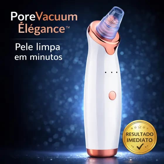 Removedor de Cravos a Vácuo PoreVacuum Élégance™ Limpeza de Pele Profunda Elimina Cravos e Espinhas