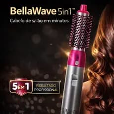 Escova Secadora 5 em 1 Profissional BellaWave 5in1™ Alisa Modela Seca Cabelo Fácil Rápido