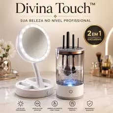 ivina Touch System™ Espelho LED 10x com Luz + Lavador de Pincéis Automático 2 em 1