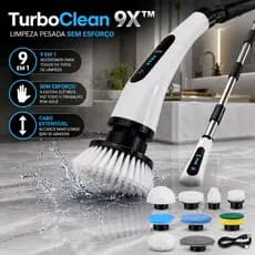Escova Elétrica 9 em 1 TurboClean 9X™ Sem Fio | Limpeza Pesada Automática com Cabo Extensível