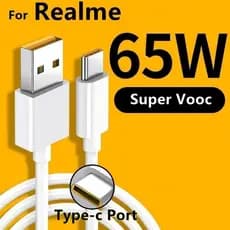 Para Realme 65W SUPERDART Cabo Carregador Rápido USB Tipo C 6.5A GT Neo 3 3T Q5 Pro GT2T Neo2