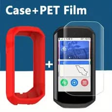 Case + PET Película Protetora Para Garmin Edge 1050 Capa De Silicone + À Prova D'água Código De Poeira Conjunto De Proteção Da Mesa Anti-Riscos Cobertura Total