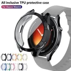 Para Xiaomi Relógio 5 TPU Macio Galvanizado Capa Completa Caso Protetor À Prova De Choque Anti Risco Tudo Incluído Pára-