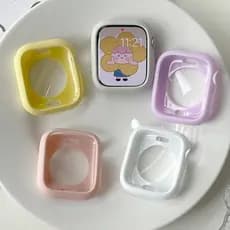 Para Apple Watch Caso Doce Cor Oco Macio TPU Capa Protetora Pára-Choques iWatch Série 10/9/8/7/SE/6/5/4/3 41mm 45mm 40mm