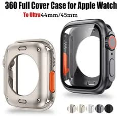 Para Ultra 360 Caso Protetor Completo Apple Watch 45mm 44mm De Tela De Vidro Temperado IWatch Série 8 7 6 SE 5