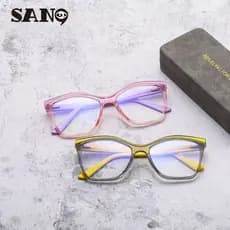 Lentes Substituíveis Luz Europeia E Americana Luxo Simples TR90 Óculos Anti Azul Armação Óptica Para Mulheres Leve Confo