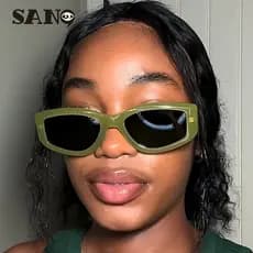 Pronto Estoque Europeu Americano Nova Moda Retro Verde Protetor Solar Masculino E Feminino Óculos De Sol Proteção UV400