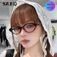 Novo Oval Pequeno Quadro Tempero Menina Estilo Retro Moda Óculos Lentes Substituíveis Para Mulheres Ópticos Decorativos