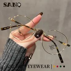 Armações De Óculos De Fio De Ouro De Metal Com Moldura Pequena Oval Retrô Para Mulheres