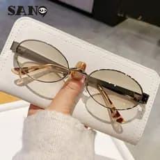 Óculos De Sol Femininos Com Armação Oval COD (San9) 2026 Coreano Retro Metal Fashion Small Frame Y2k