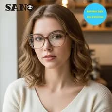 Óculos De Lente Substituível COD (San9) Armação De Feminina Retrô Personalizada Europeia E Americana Tendência Olho De G