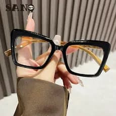 Moda Europeia E Americana Cor Contrastante Armação Azul Óculos Anti Luz Para Mulheres Bloqueadores De Lentes Substituíve