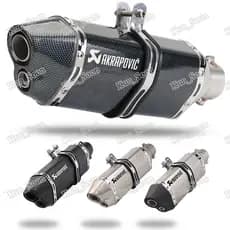 Tubo Silenciador De Escapamento Universal Para Motocicleta , Saída Dupla , Entrada 38-51mm