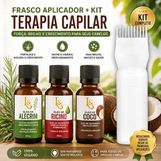 Kit Terapia Capilar Misturinha Óleo de Coco + Rícino + Alecrim 60ml