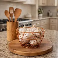 Mini Cesto Organizador Metal Aramado Rose Gold 16cm Multiuso