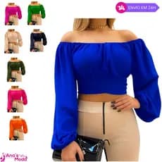 Cropped Feminino Manga Longa Morcego Duna