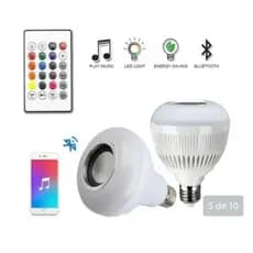 Lampada Led Som Bluetooth Controle Luz Colorida