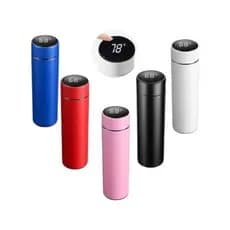 Garrafa Térmica em Aço Inox 500ml com Termômetro Digital LED