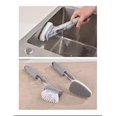Escova de descontaminacao com dispenser de detergente limpeza 2 em 1