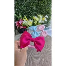 tiara com laço básica/tiara infantil laço/tiara com laço simples/tiara flexível de silicone