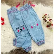 calça jeans bebê jogger feminina infantil com bordado