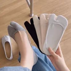 5 pares de meias respiráveis confortáveis de verão com dedos divididos, meias finas invisíveis de dedos rasos, meias fem