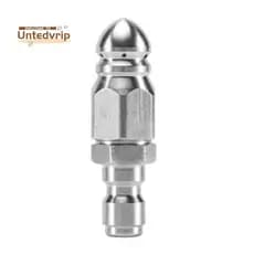 Bocal De Jato De Esgoto Para Lavadora De Pressão Com Aço Inoxidável , Bico De Design Durável , Conector Rápido De 1/4 Po