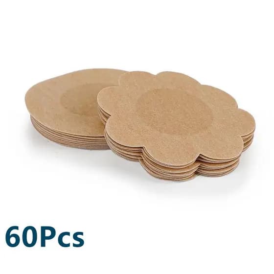60 Pçs Capas De Mamilo Feminino Invisível Fita De Levantamento De Peito Sobreposições Sutiã Adesivos Adesivo Descartável