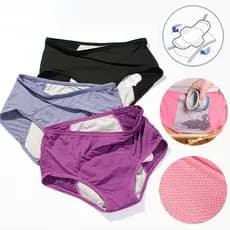 5 Pçs Calcinha De Período Menstrual Feminino À Prova De Vazamento Conforto Incontinência Briefs Cintura Alta Roupa Inter
