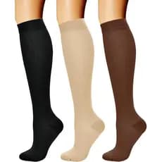 3 Pares De Meias De Compressão Para Mulheres , 30MmHg , Esportivas Corrida , Edema Grávida , Diabetes , Varizes