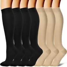 7 Pares De Meias De Compressão Mulheres Homens Joelho Alto 30mmHg Edema Diabetes Varizes Correndo Viagem Esporte