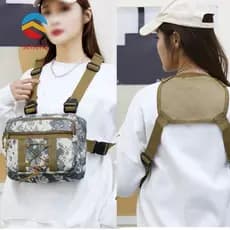 Bolsa De Ombro De Tecido Oxford Para Exterior Com Vários Bolsos Viagem Mochila Esportiva [Seriena.br]