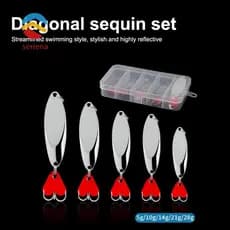 Conjunto De Isca Wobbler 5 Peças Com Kit De Caixa De Equipamento De Pesca Giratória Artificial [Seriena.br]
