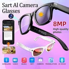 AI Smart Glasses Com Câmera 8MP EIS Anti Shake WiFi Transferência Rápida Voice Assistant Reconhecimento De Objetos Tradu