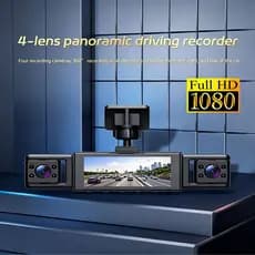 Câmera Panorâmica De 4 Lentes Dash Cam De Carro De 360 Graus Frontal Esquerda Direita Traseira Full HD 1080P Visão Notur