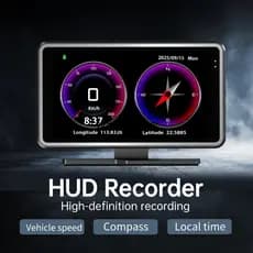 HUD Dash Cam GPS Câmera De Carro Com Display De Velocidade Bússola WiFi Loop Gravação Gravador De Trajetória De Veículo