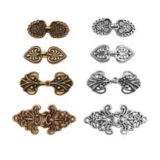 [hellery] 4 Peças De Clipes De Suéter Vintage Com Padrões De Flores , Broche , Xale , Cardigã , Gargantilha , Alfinetes