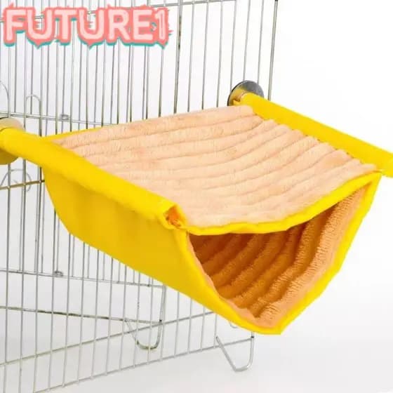 Futuro Rede Suspensa De Pássaros , Ninho De Pelúcia De Papagaio Com Design Quente Removível , Poleiro De Gaiola Cinza Am