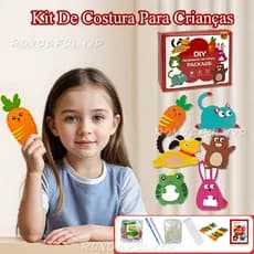 Kit De Costura Para Crianças 6 Projetos De Bricolagem Fácil Bonecas De Animais Recheadas