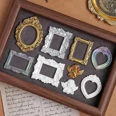 9 Pçs Mini Molduras De Resina Do Vintage Fotografia Decoração Parede Casais & Família Imagem Exibição Moldura