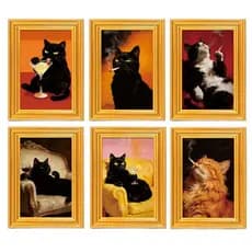 Ímãs De Gato Para Geladeira Padrão Adorável Armário Adesivo Quadro Decorativos Casa Cozinha Fithobr