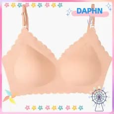Sutiã De Seda Gelada DAPHNE , Design De Borda Ondulada Sem Anel De Aço Camisola Fio , Roupa Íntima De Nylon Plus Size