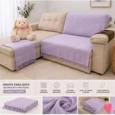 Mantas Decorativas Para Sofá 2 e 3 Lugares 2,10x1,20 100% Algodão Moderna Luxuosa Inverno Várias Cores