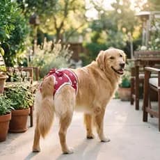 Calcinha Sanitária Para Cães   , Fralda Respirável Ajustável , Roupa Íntima Aconchegante Com Estampa De Cachorro