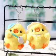 Pequeno Frango Amarelo Pingente Bolsa Mochila Brinquedos Porta-Chaves Mini Chaveiro De Pelúcia