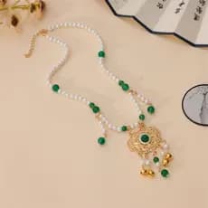 Pingente De Bloqueio De Longevidade   , Colar Hanfu Com Borla Estilo Chinês , Gargantilha De Pérolas Da Dinastia M