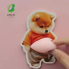 Adesivos SFBSF Shiba Inu , Adesivo De Barriga De Cachorro Chubby Silicone Autoadesivo , Fundo Rosa Macio